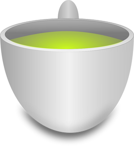 Yeşil çay potu vektör çizim