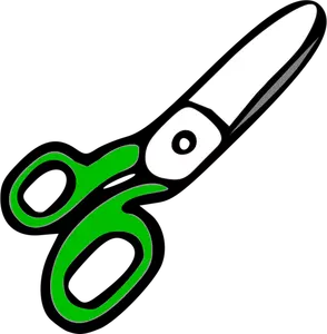 Scissors with green handles