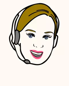 Vector clip art of telephone operator avatar