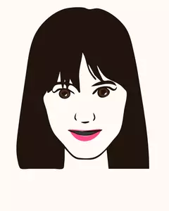 Vektor ilustrasi gadis dengan avatar pink bibir