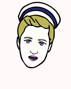 Vector clip art of young sailor avatar