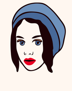 Vektor ClipArt av trendig tjej avatar