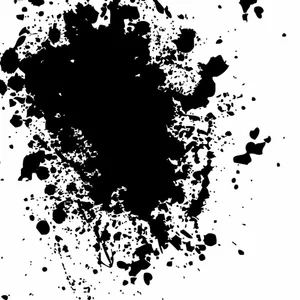 Black ink spatter white background