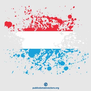 Luxembourg flag ink grunge