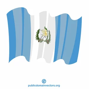 Waving flag of Guatemala