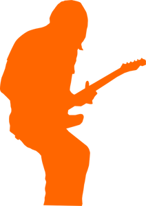 Rock gitaristi siluet vektör görüntü