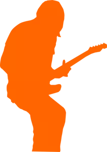 Rock gitarist silhouet vector afbeelding