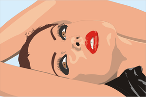 Mujer de mentira con ilustración del vector de maquillaje