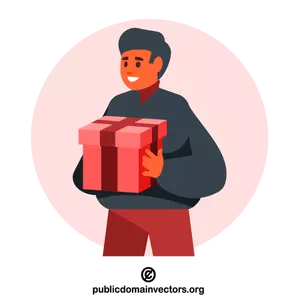 Guy with a gift box