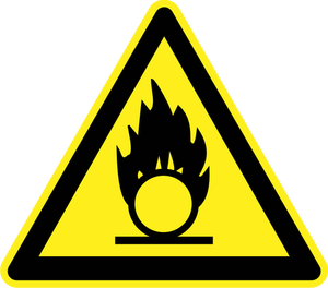 Brandbare gevaar waarschuwingsbord vector afbeelding
