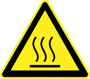 Panneau de signalisation de danger chaud vector image