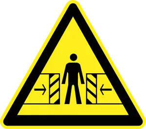 Schuifdeur gevaar waarschuwingsbord vector afbeelding