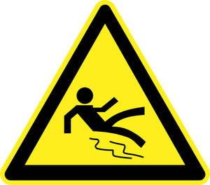 Sinal de aviso de perigo piso escorregadio vector imagem