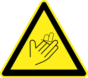 Cut / sever hazard warning sign vector image
