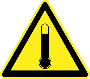 סימן אזהרה סכנה טמפרטורה וקטור תמונה