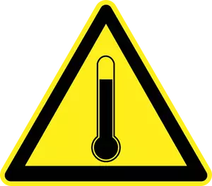Znak ostrzegawczy temperatury zagrożenia wektor wyobrażenie o osobie