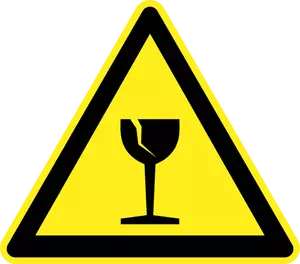 Fragile item warning sign vector image