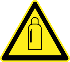 Butelka pod zagrożenie spowodowane ciśnieniem ostrzeżenie obraz wektor znak