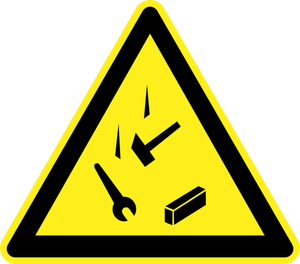 Imagem de vetor de sinal de advertência de perigo de queda de ferramentas