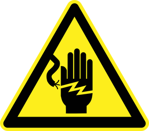 Açık hat kabloları tehlike uyarı işareti vektör görüntü