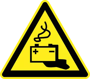 Alkaline liquid hazard warning sign vector image