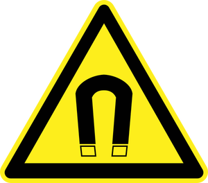 Sterk magnetisch veld gevaar waarschuwingsbord vector afbeelding