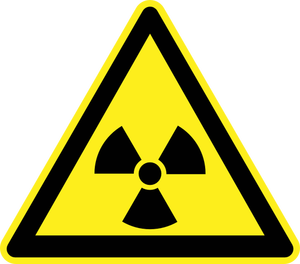 Sinal de aviso de perigo de radiação vector imagem