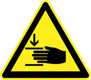 Risque de pincement hazard warning sign vector image