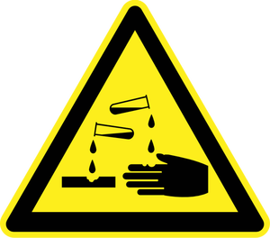 Corrosive hazard warning sign vector image