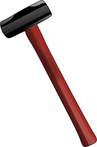 Vector illustration of long handle sledgehammer