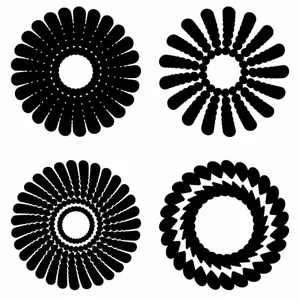 Formas circulares decorativas pretas
