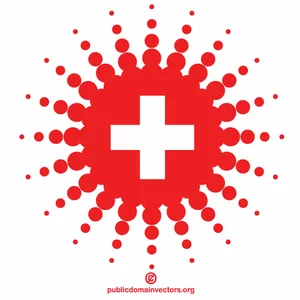 Sveits-flagget halvtone effekt