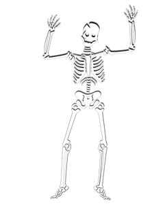 Vector clip art of scary skeleton