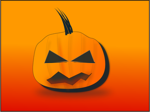 Citrouille d'Halloween sur les graphiques vectoriels fond orange
