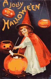 Vintage Cadılar Bayramı kartı