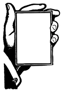 Vektor ilustrasi tangan memegang kartu kosong