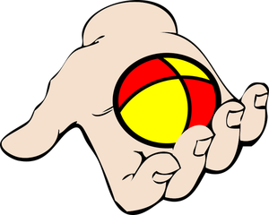 Hand with juggling ball