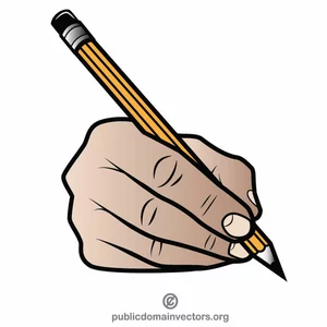 Penna i en hand ClipArt