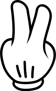 Victory sign with fingers