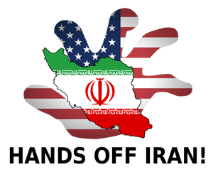 Kädet irti Iran juliste vektori kuva