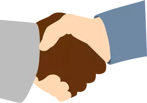 Pria kulit hitam dan putih pria jabat tangan vektor ilustrasi