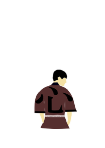 Vector drawing of Japanese boy