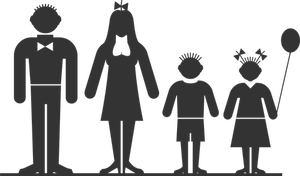 Familie van vier leden vector illustraties