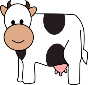 Väri sarjakuva lehmä vektori piirustus