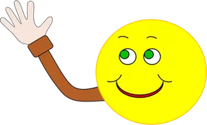 Vector image of happy smiley waving