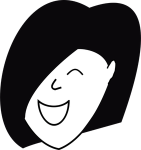 Femme heureuse avec cheveux sur illustration vectorielle borgne