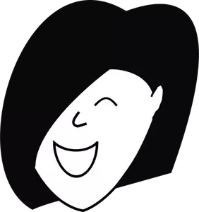 Lykkelig kvinne med håret over ett øye vector illustrasjon
