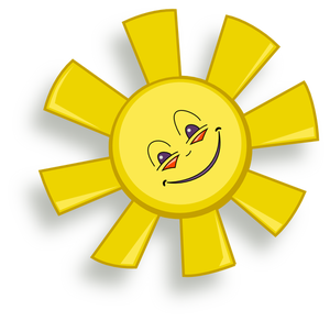 Onnellinen aurinkovektori piirustus