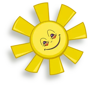 Dessin vectoriel de soleil heureux