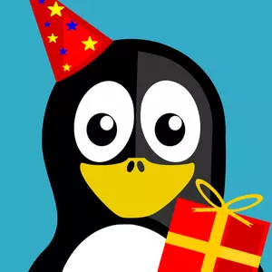 Um cartão de aniversário de pinguim